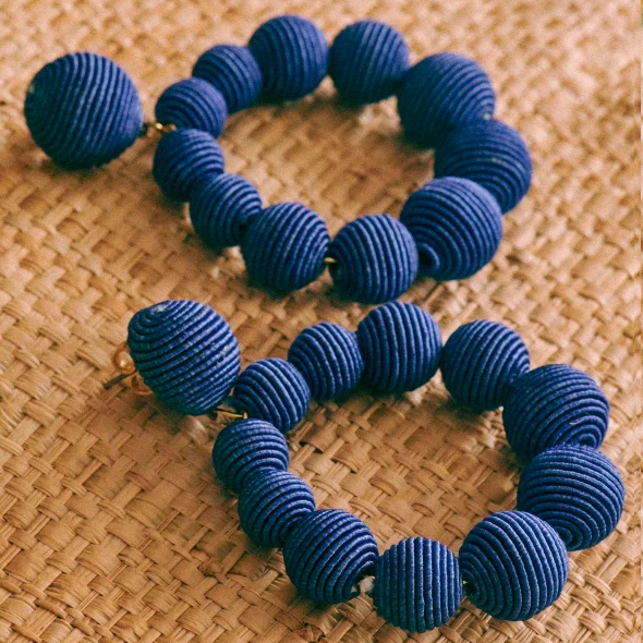 Sezane 'Charlie' Earrings in Blue Thread