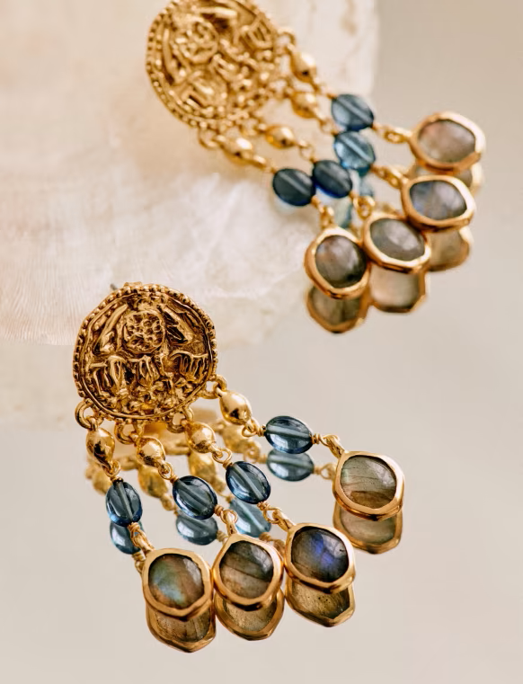 Sezane 'Dina' Earrings in Ocean Blue