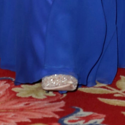 Duchess Kate wears Jimmy Choo 'Romy 100' Silver Glitter DÃ©gradÃ© Pumps