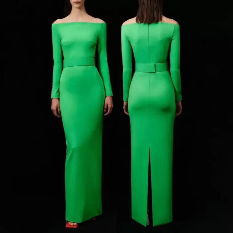 Solace London Sabina Dress in Bright Green