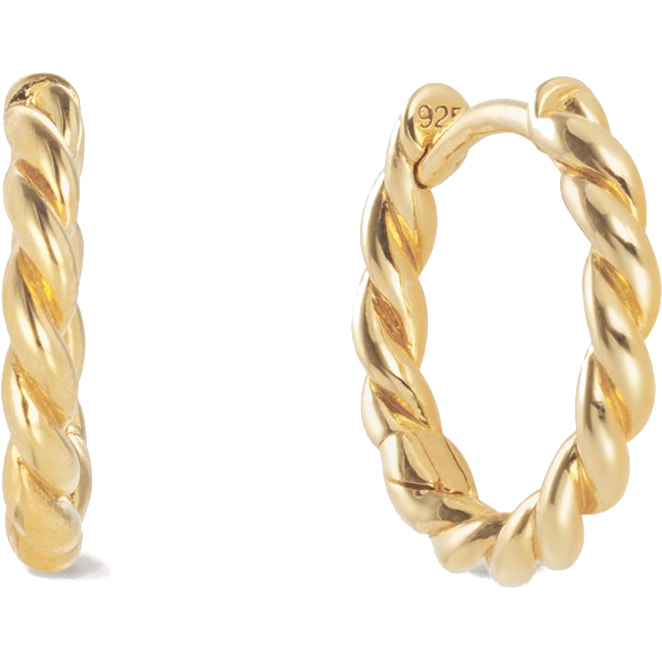 ASOS 14k Gold Plated Twist Hoop Earrings