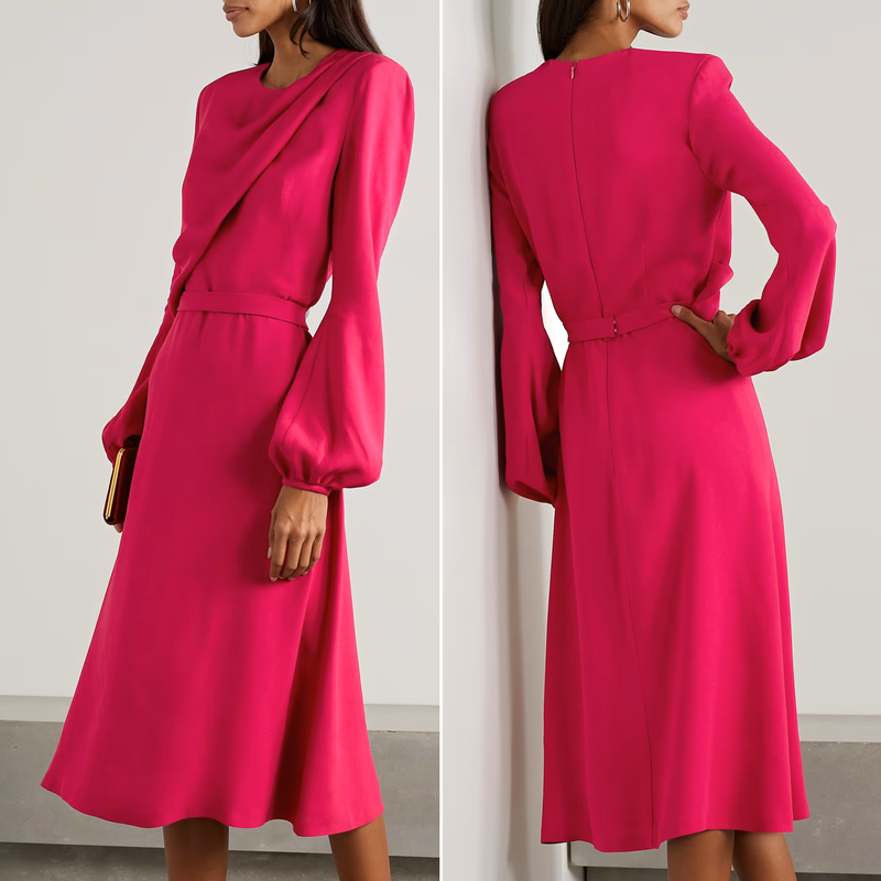 Stella McCartney Drape Front Dress in Fuchsia Pink