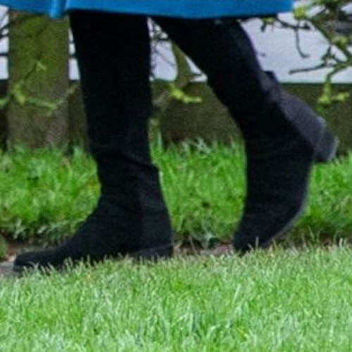 Duchess Kate wears Stuart Weitzman 'Half N Half' Black Boots
