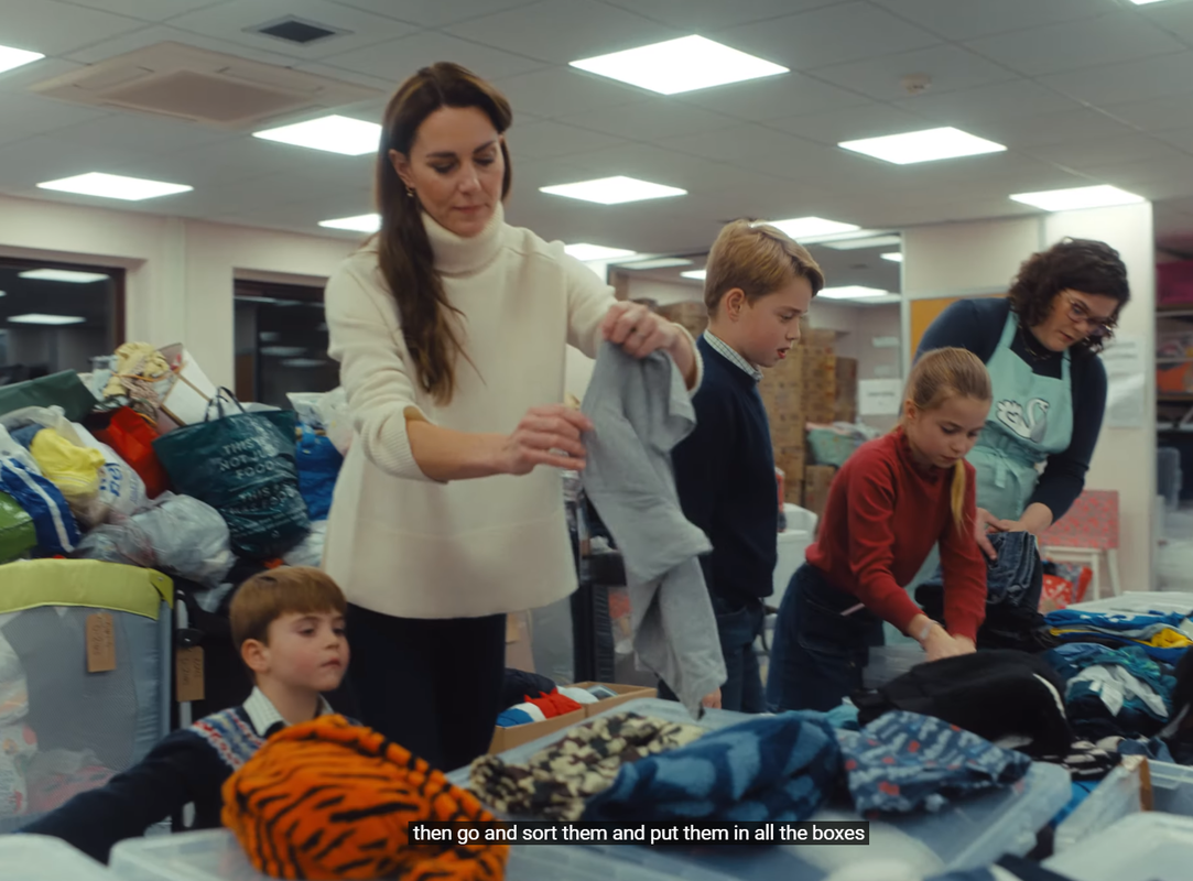 The Princess of Wales, accompanied by her children, dedicated their time to volunteer at the Baby Bank in Maidenhead ahead of the busy Christmas holidays. 