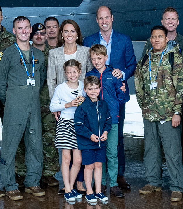 Prince William and Catherine, Princess of Wales, along with their three children, Prince George, Princess Charlotte, and Prince Louis, paid a visit to the Royal International Air Tattoo at RAF Fairford on Friday 14th July 2023